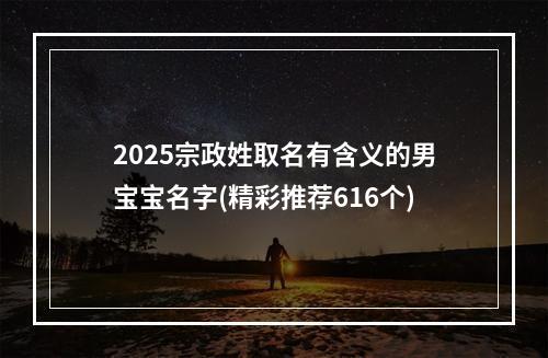 2025宗政姓取名有含义的男宝宝名字(精彩推荐616个)