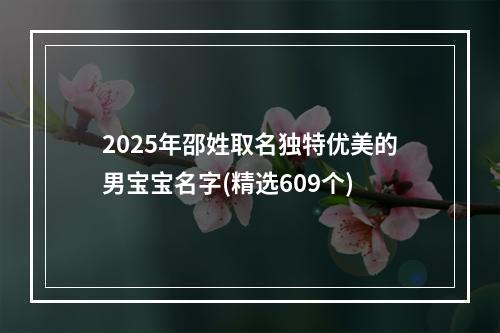 2025年邵姓取名独特优美的男宝宝名字(精选609个)