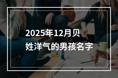 2025年12月贝姓洋气的男孩名字