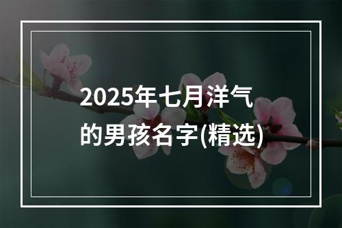 2025年七月洋气的男孩名字(精选)