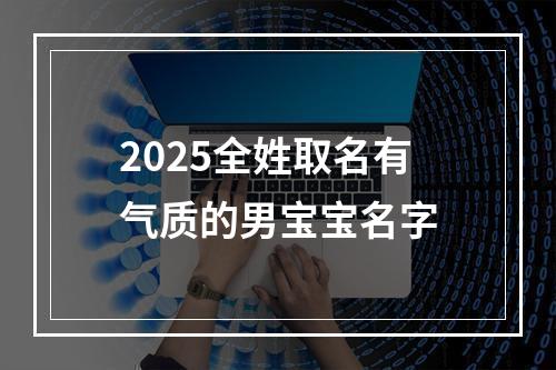 2025全姓取名有气质的男宝宝名字