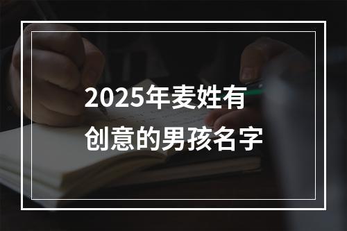 2025年麦姓有创意的男孩名字