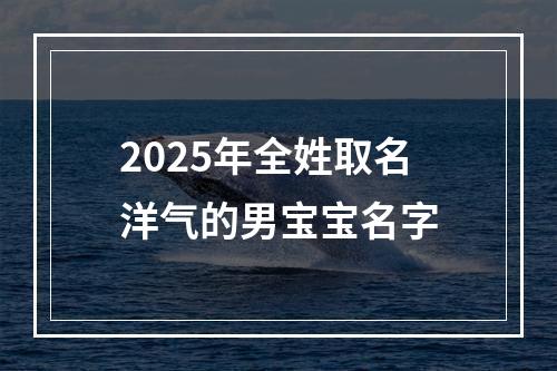 2025年全姓取名洋气的男宝宝名字