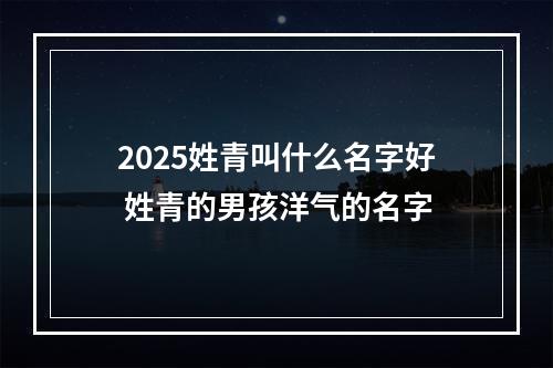2025姓青叫什么名字好 姓青的男孩洋气的名字