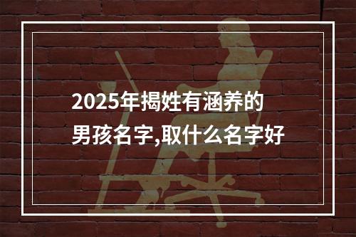2025年揭姓有涵养的男孩名字,取什么名字好