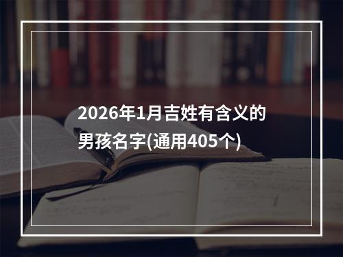 2026年1月吉姓有含义的男孩名字(通用405个)