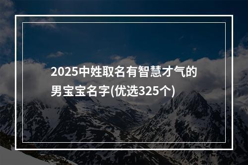 2025中姓取名有智慧才气的男宝宝名字(优选325个)