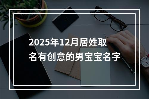 2025年12月居姓取名有创意的男宝宝名字