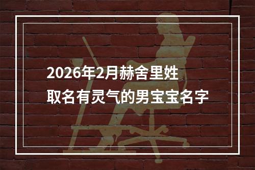 2026年2月赫舍里姓取名有灵气的男宝宝名字