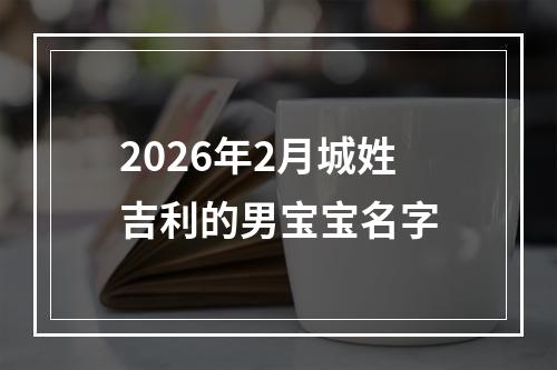2026年2月城姓吉利的男宝宝名字