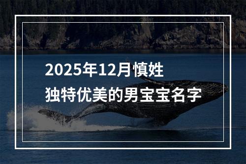 2025年12月慎姓独特优美的男宝宝名字