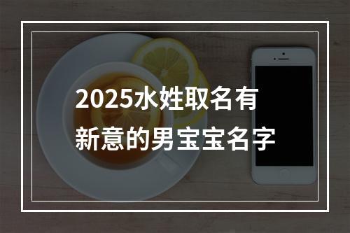 2025水姓取名有新意的男宝宝名字