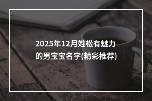 2025年12月姓松有魅力的男宝宝名字(精彩推荐)
