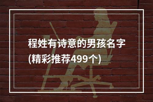 程姓有诗意的男孩名字(精彩推荐499个)