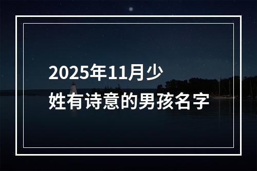 2025年11月少姓有诗意的男孩名字