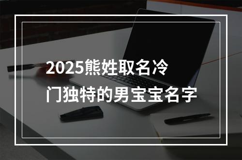 2025熊姓取名冷门独特的男宝宝名字