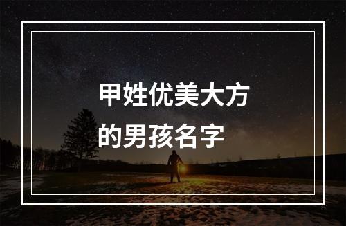 甲姓优美大方的男孩名字