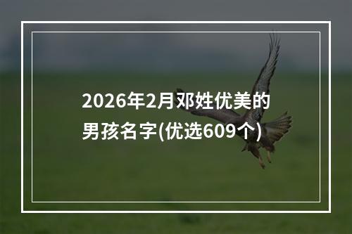 2026年2月邓姓优美的男孩名字(优选609个)
