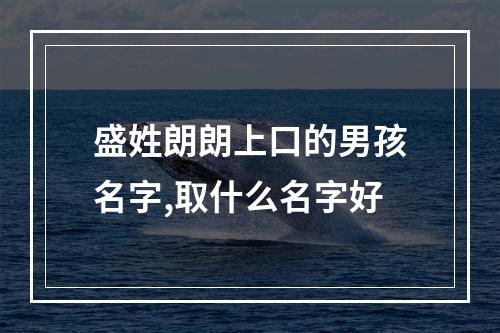 盛姓朗朗上口的男孩名字,取什么名字好