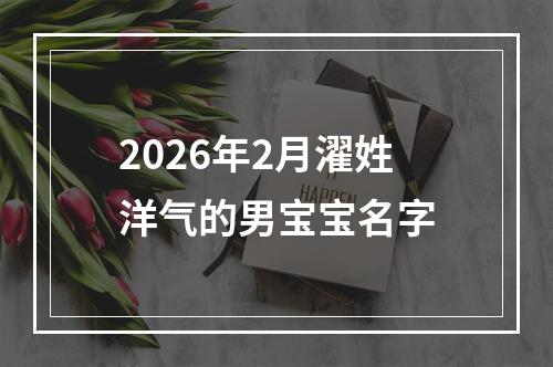 2026年2月濯姓洋气的男宝宝名字