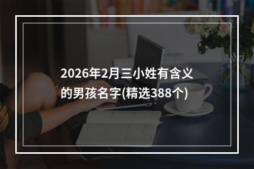 2026年2月三小姓有含义的男孩名字(精选388个)