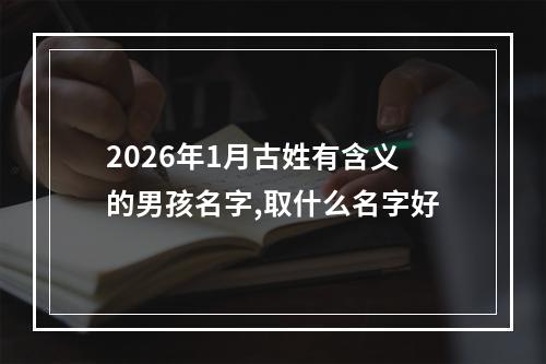 2026年1月古姓有含义的男孩名字,取什么名字好