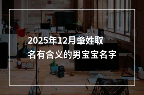 2025年12月肇姓取名有含义的男宝宝名字