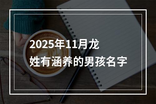 2025年11月龙姓有涵养的男孩名字