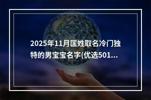 2025年11月匡姓取名冷门独特的男宝宝名字(优选501个)