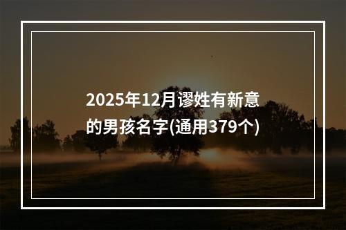 2025年12月谬姓有新意的男孩名字(通用379个)