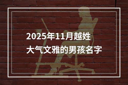 2025年11月越姓大气文雅的男孩名字