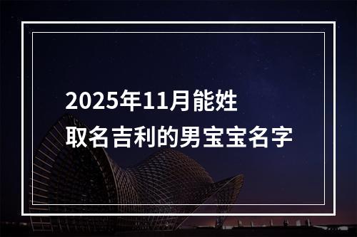 2025年11月能姓取名吉利的男宝宝名字