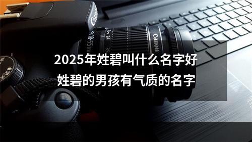 2025年姓碧叫什么名字好 姓碧的男孩有气质的名字