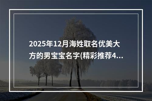 2025年12月海姓取名优美大方的男宝宝名字(精彩推荐478个)