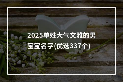 2025单姓大气文雅的男宝宝名字(优选337个)