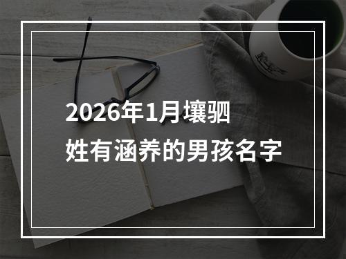 2026年1月壤驷姓有涵养的男孩名字