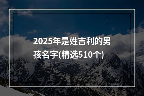2025年是姓吉利的男孩名字(精选510个)