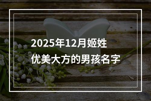 2025年12月姬姓优美大方的男孩名字
