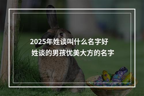 2025年姓谈叫什么名字好 姓谈的男孩优美大方的名字