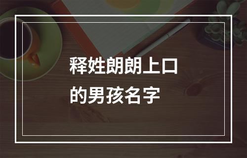 释姓朗朗上口的男孩名字