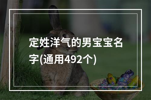 定姓洋气的男宝宝名字(通用492个)