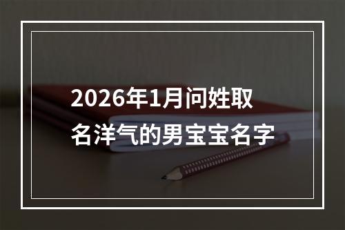 2026年1月问姓取名洋气的男宝宝名字