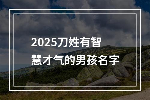 2025刀姓有智慧才气的男孩名字