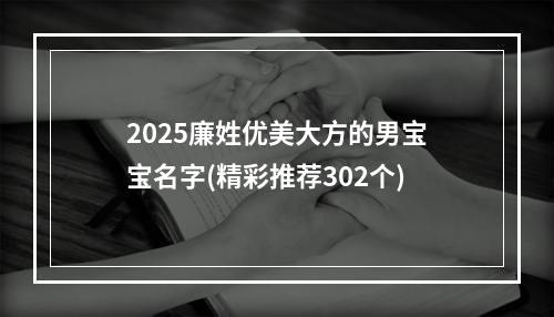 2025廉姓优美大方的男宝宝名字(精彩推荐302个)
