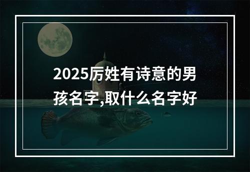 2025厉姓有诗意的男孩名字,取什么名字好