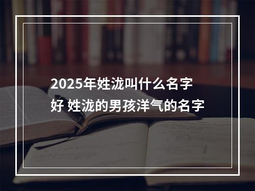 2025年姓泷叫什么名字好 姓泷的男孩洋气的名字