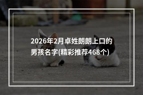 2026年2月卓姓朗朗上口的男孩名字(精彩推荐468个)