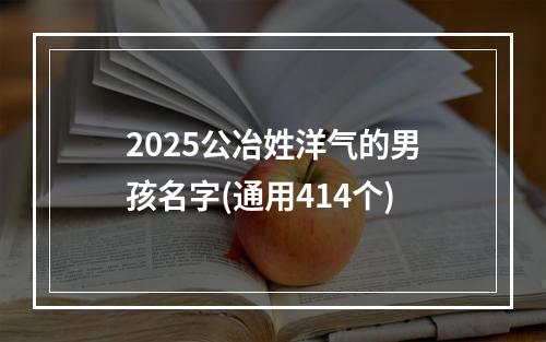 2025公冶姓洋气的男孩名字(通用414个)