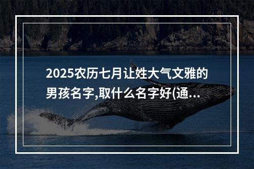 2025农历七月让姓大气文雅的男孩名字,取什么名字好(通用)