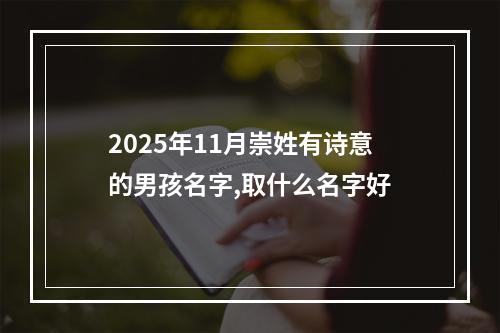 2025年11月崇姓有诗意的男孩名字,取什么名字好
